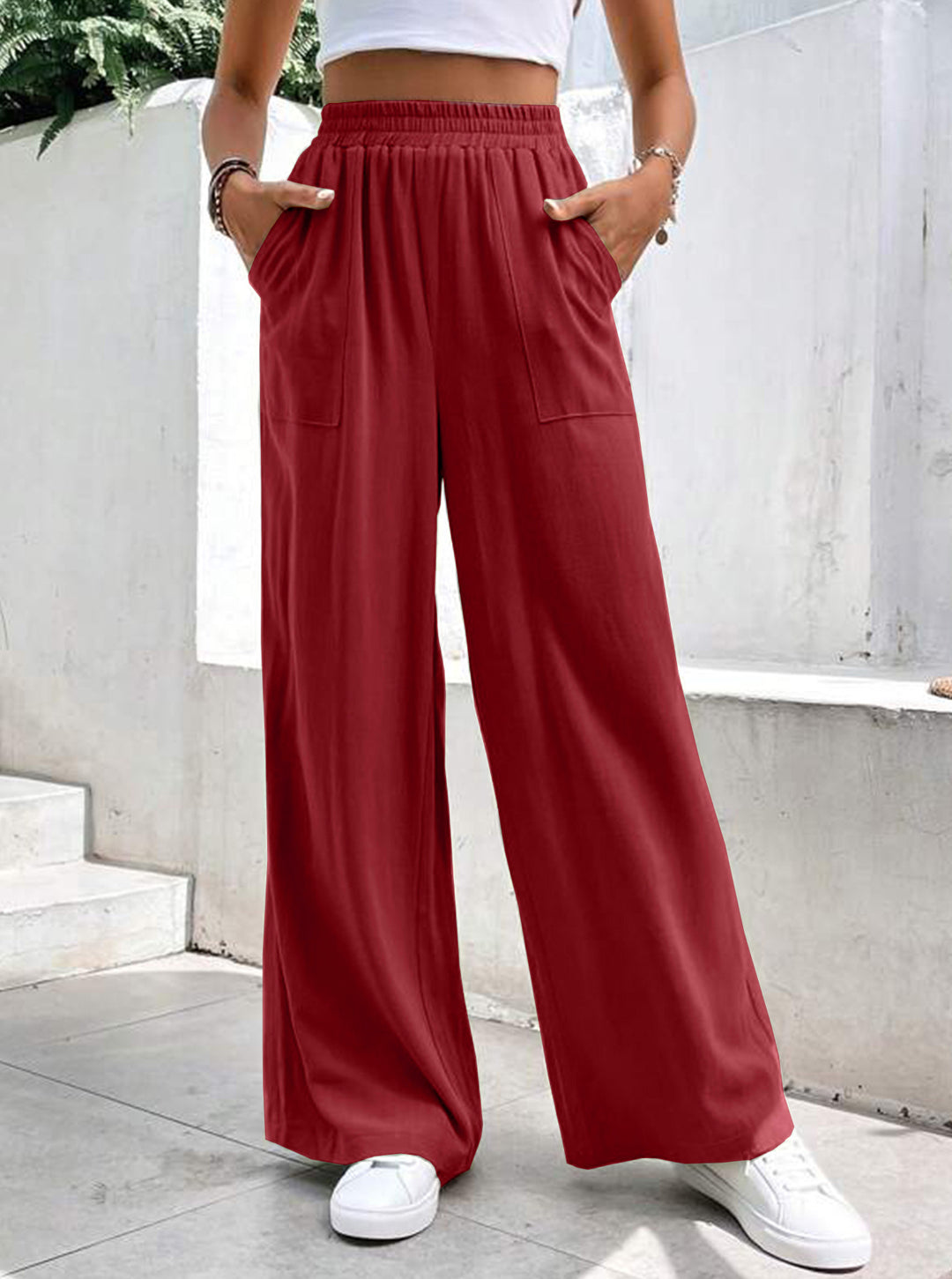 Ladies Large Palazzo Pants with practical side pockets Lune London