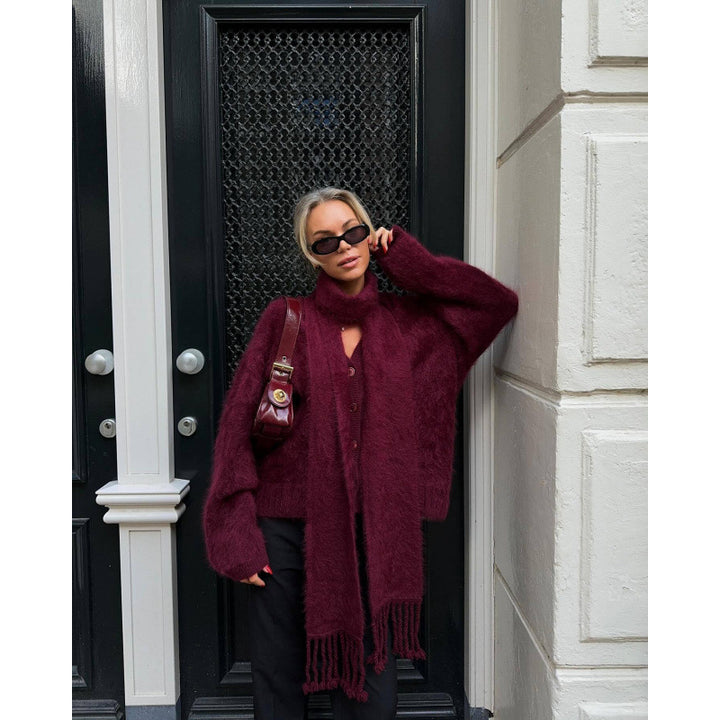 Ladies Comfortable Knit Sweater with Innovative Cut Lune London