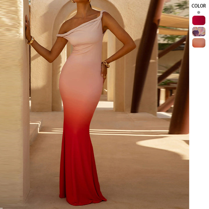 Elegant Maxi Dress for Women with Bardot Design and Chic Ruching & Style