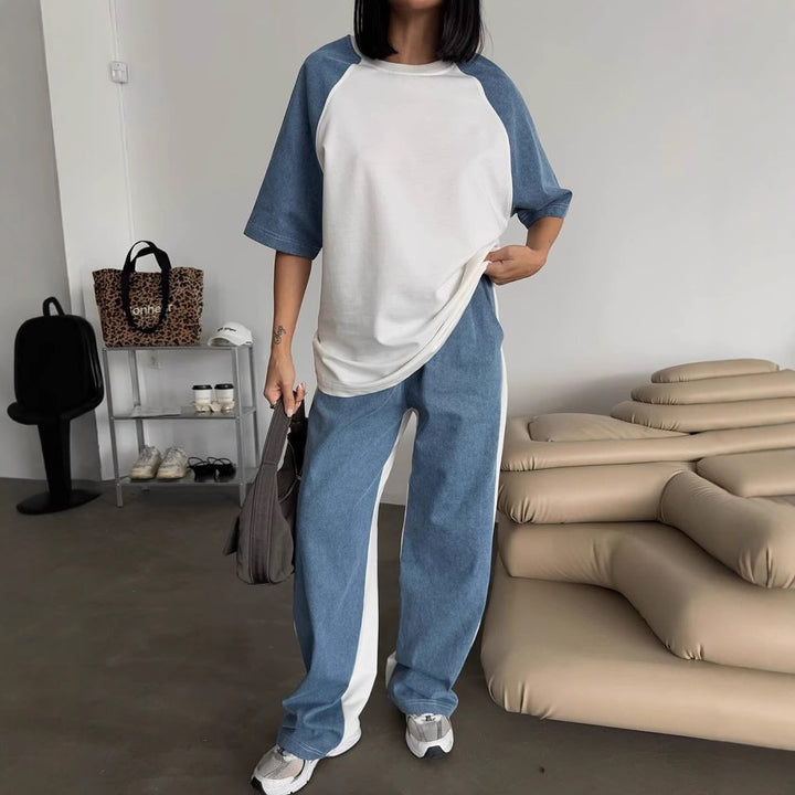 Casual tracksuit set for women with oversized top and wide leg Lune London