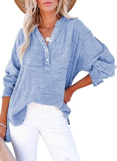 Oversized shirt for women with button placket Lune London