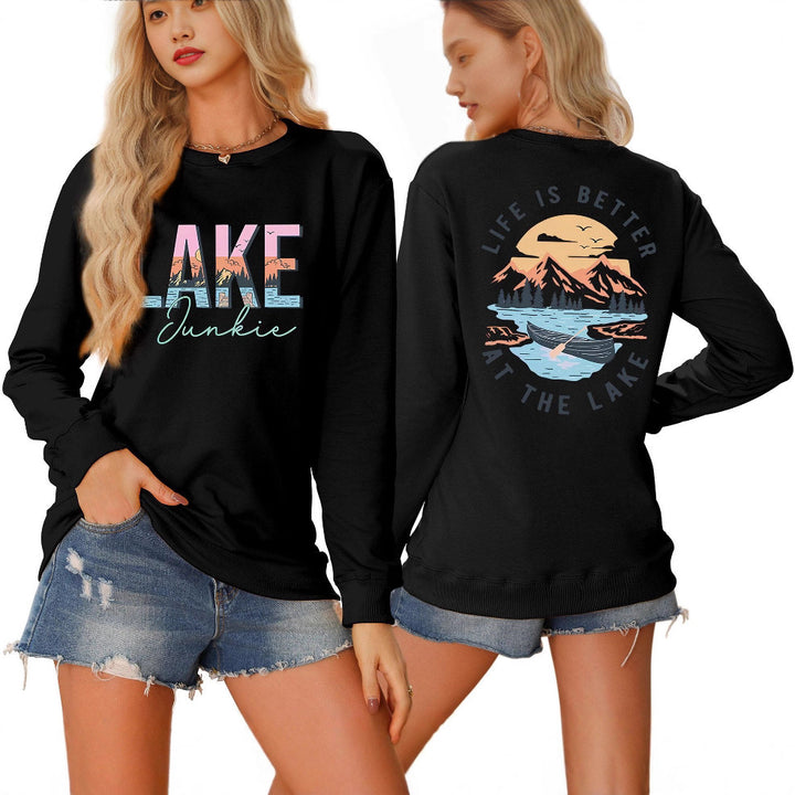 Chemise à manches longues pour femmes avec motif lac créatif et coupe décontractée Chic & Stil