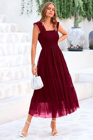 Maxi dress for women with voluminous tulle skirt and lace sleeves Lune London