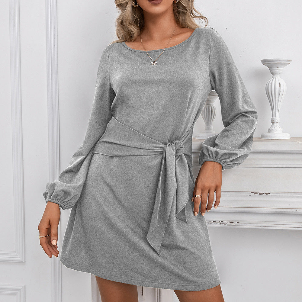 Elegant wrap dress for women with long sleeves and belted waist Lune London