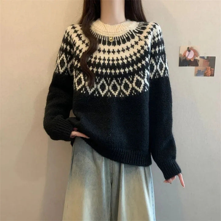 Pull en tricot douillet pour femmes avec motif nordique Chic & Stil