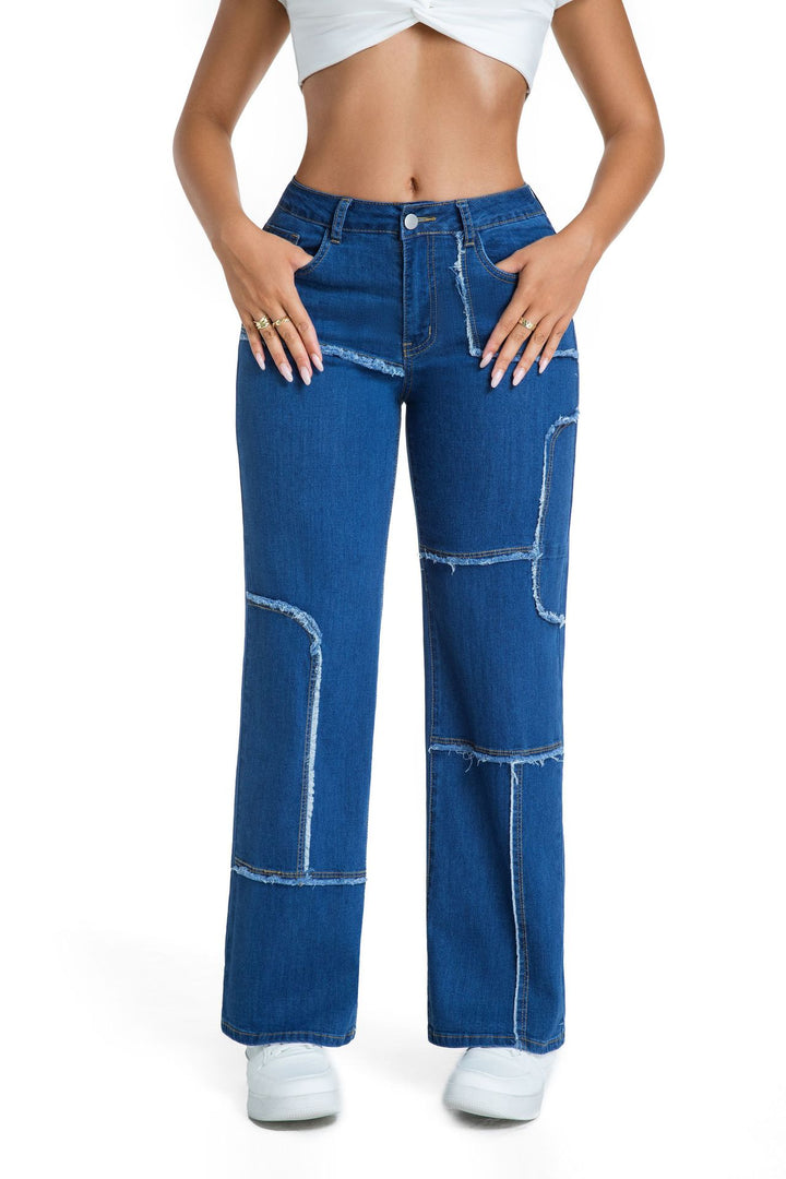 Wide jeans for women with stylish patchwork Lune London