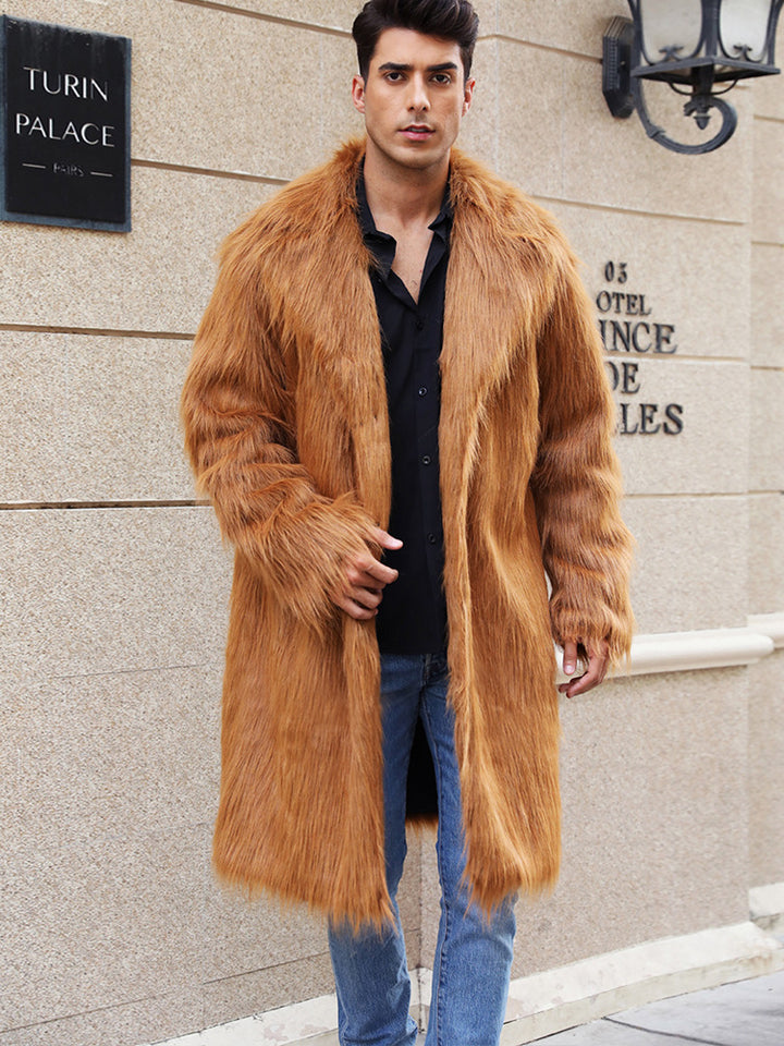 Luxurious faux fur coat for men with modern cut Lune London