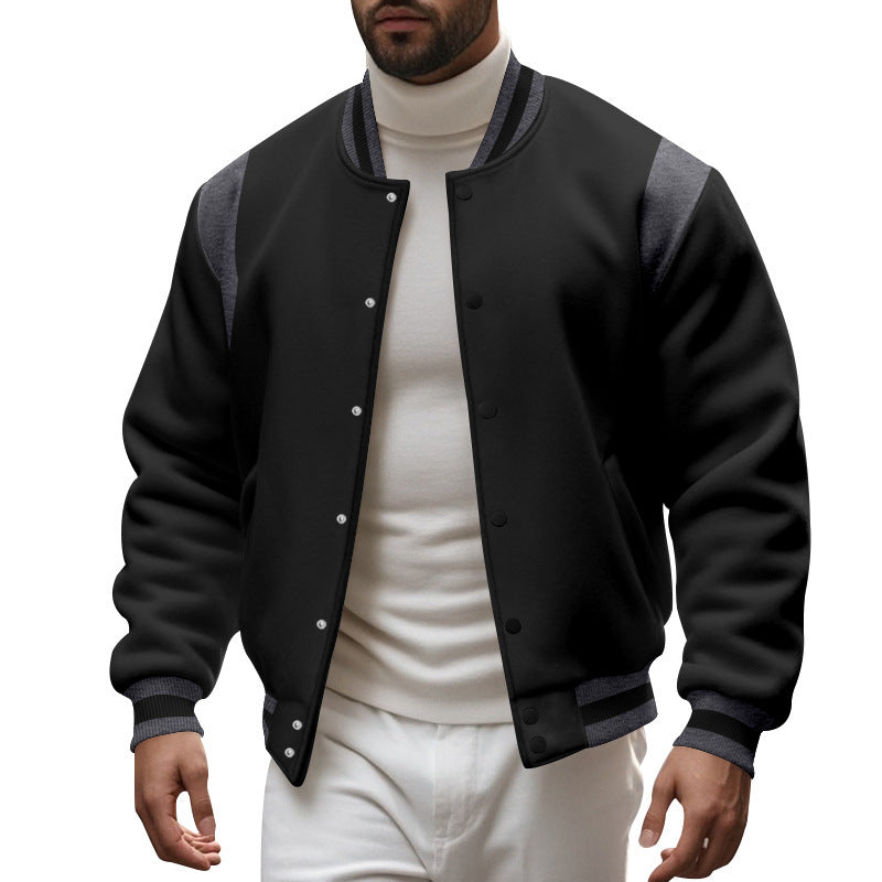 Men's Sporty College Jacket with Modern Design and Contrast Sleeves Lune London