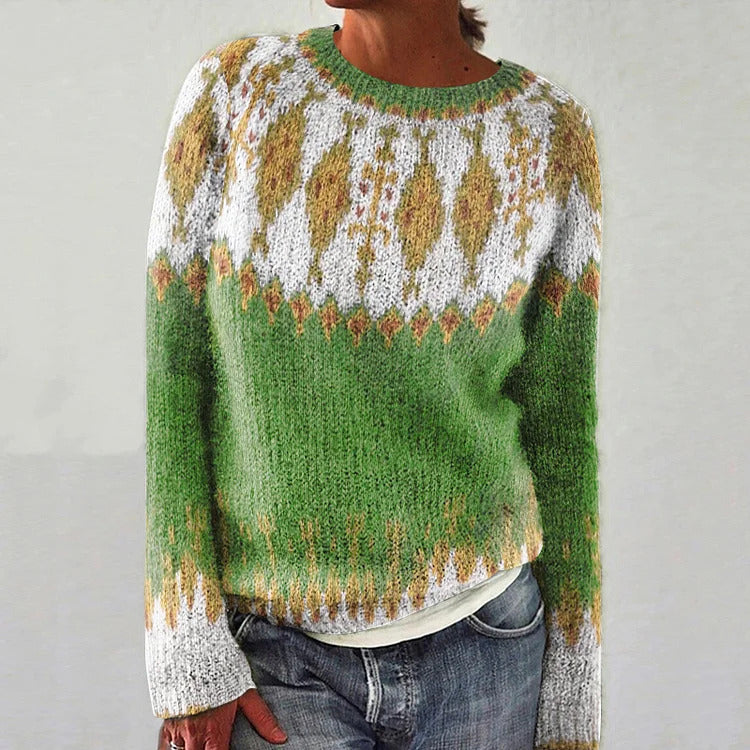 Pull en tricot pour femmes avec un motif vibrant et une coupe confortable Chic & Stil