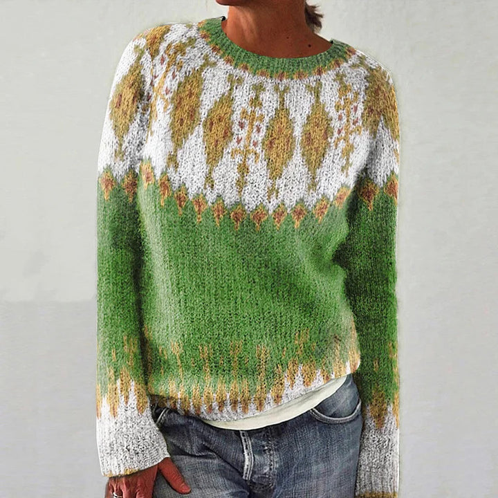 Pull en tricot pour femmes avec un motif vibrant et une coupe confortable Chic & Stil
