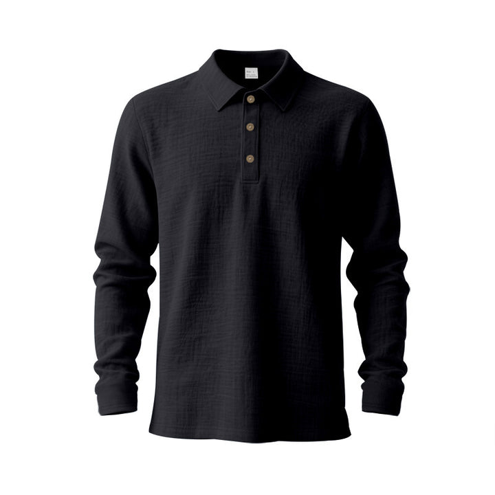 Men's long sleeve polo with structured design and trendy buttons Lune London