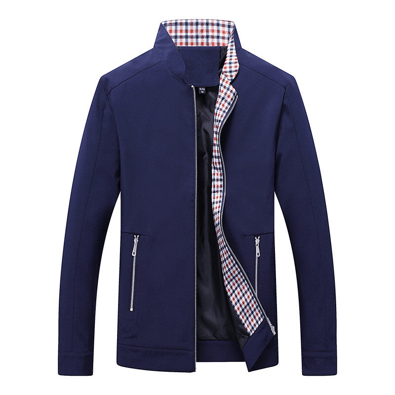Modern men's leisure jacket with a stylish check pattern and functional zip pockets Lune London