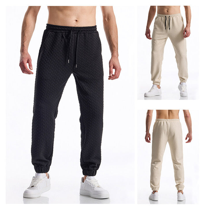 Chic and stylish men's leisure sports pants with textured design
