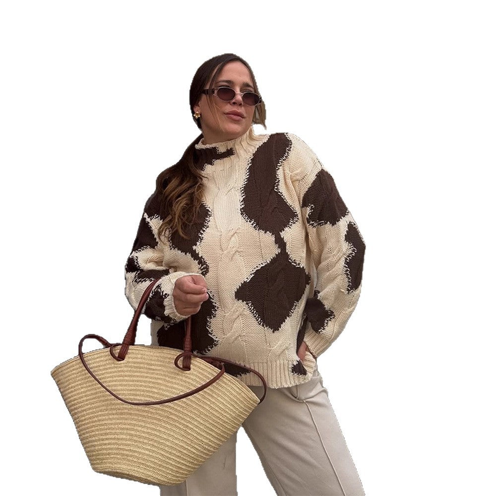 Knit sweater for women with eco-friendly fibers and an elegant pattern Lune London