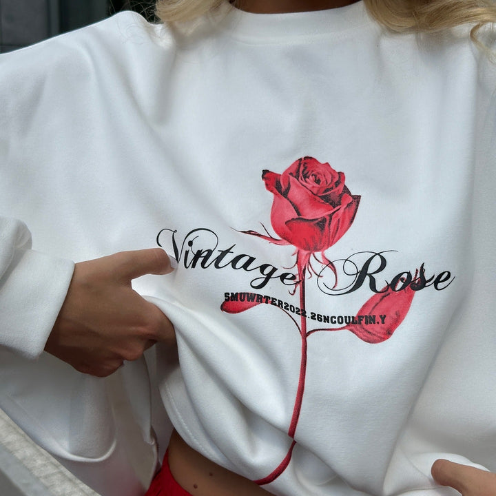 Casual set of sweatshirt and shorts for women with floral print Lune London