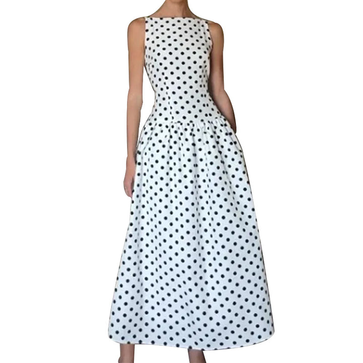 Robe Maxi Rétro Femme à Pois et Jupe Volumineuse Chic & Stil