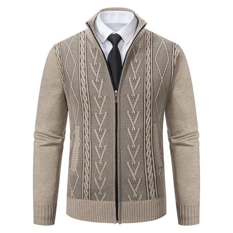 Men's knitted jacket with structured weave Lune London