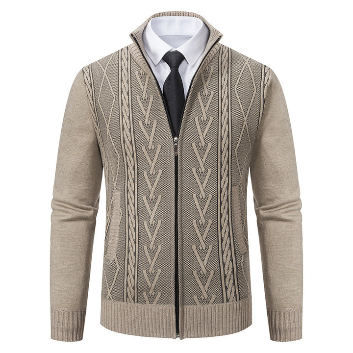 Men's knitted jacket with structured weave Lune London