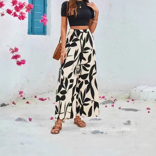 Wide palazzo pants for ladies with floral pattern Lune London
