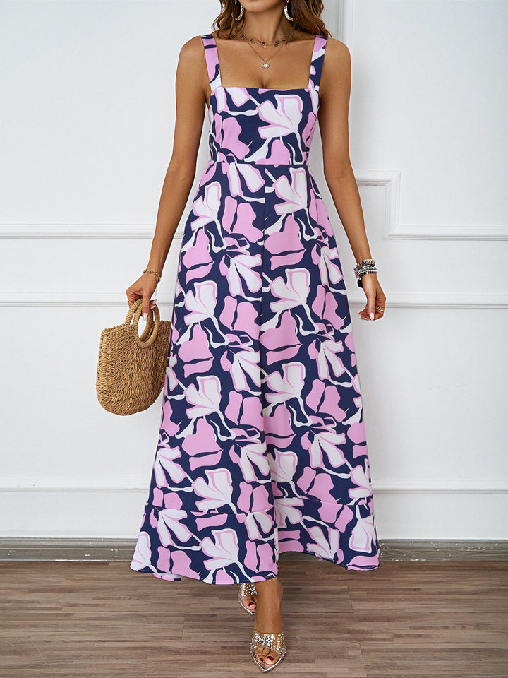 Maxi dress for women with floral design and sophisticated straps Chic & Stil