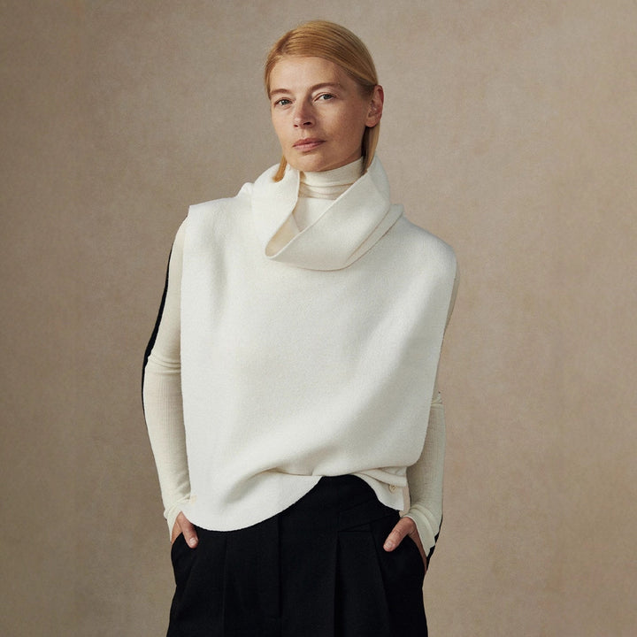Gilet tricoté décontracté pour femmes avec col roulé Chic & Stil
