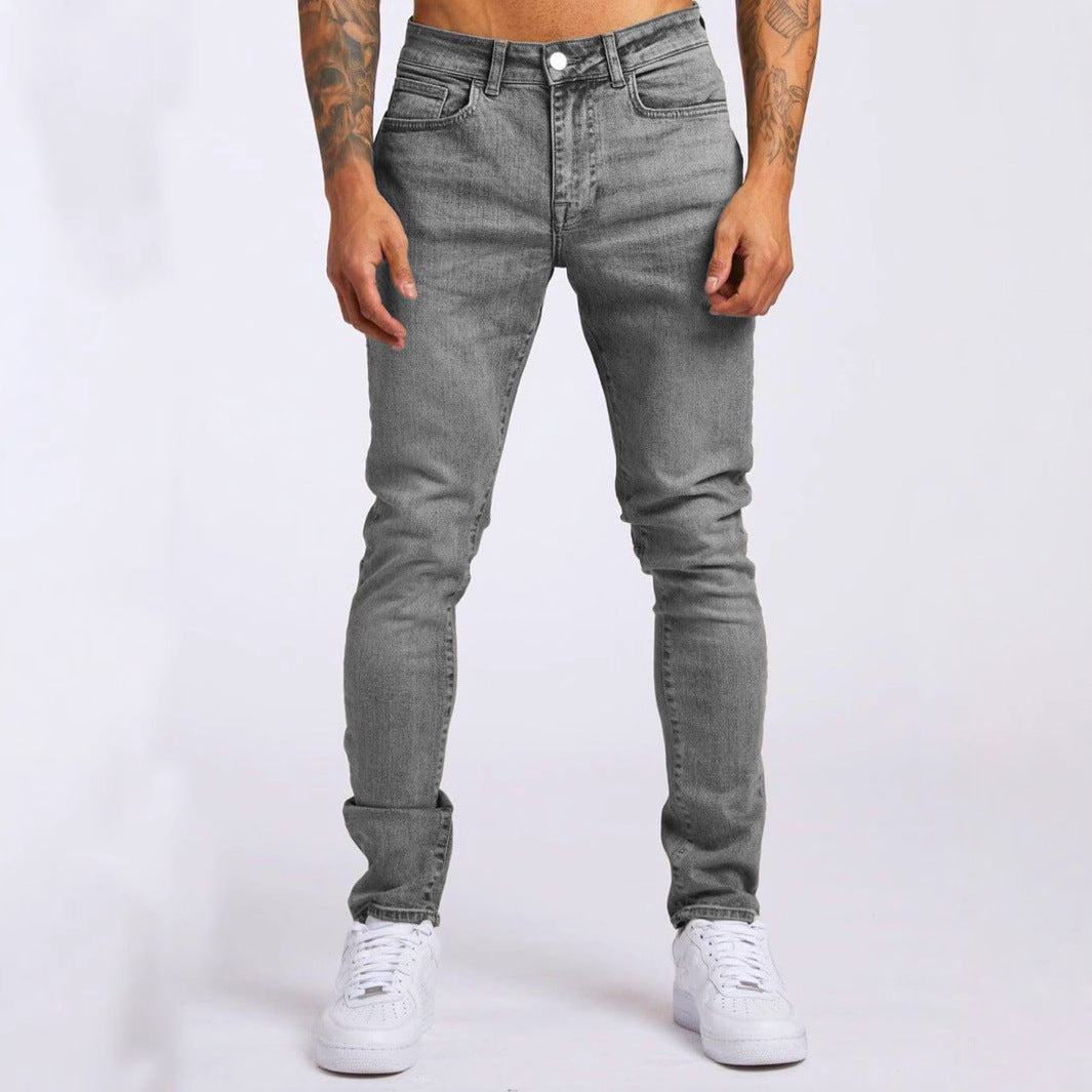 Men's Slim-Fit Jeans with Elastic Comfort Waistband and Modern Details Lune London