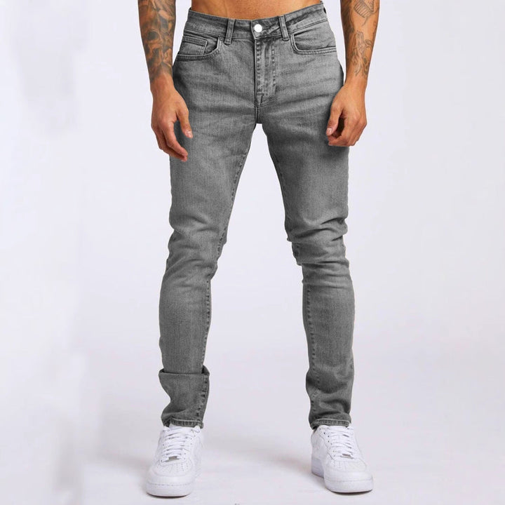 Men's Slim-Fit Jeans with Elastic Comfort Waistband and Modern Details Lune London