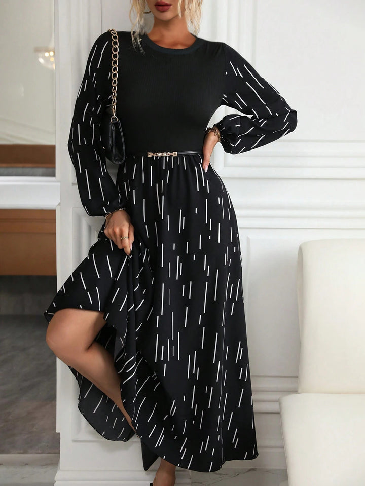 Maxi dress for women with colorful graphic pattern and elegant cut Lune London
