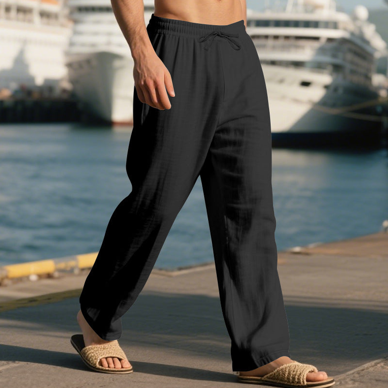 Casual air cargo pants for men with elastic waistband and handy pockets Lune London