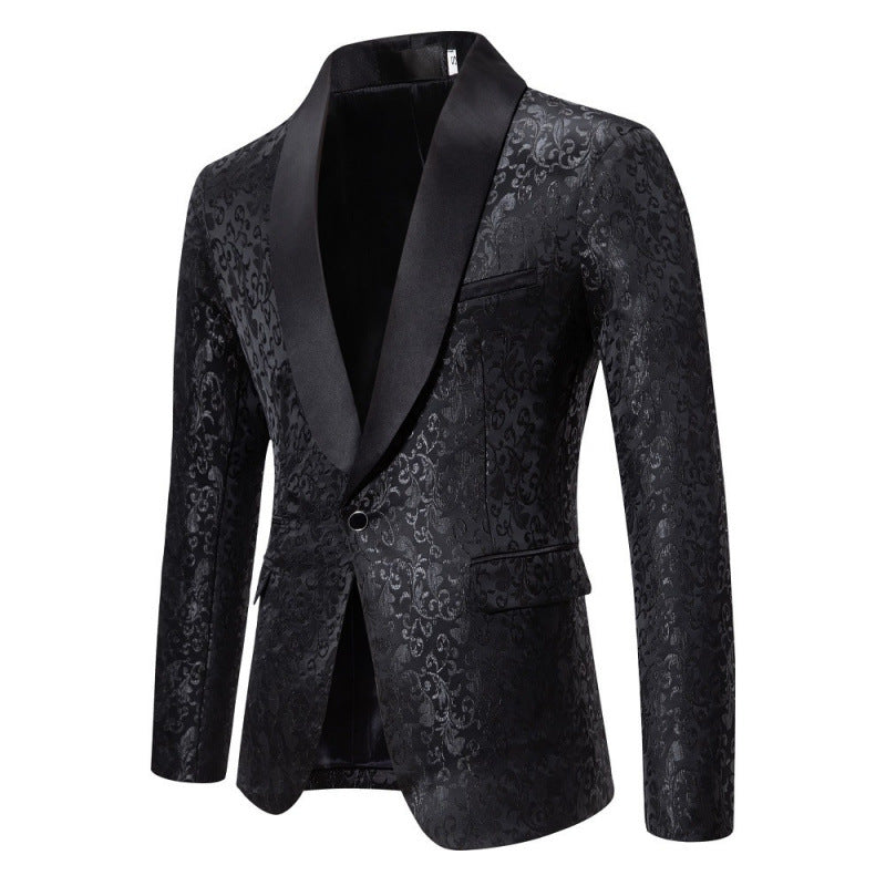 Veste de smoking de luxe pour hommes avec motif jacquard floral Lune London
