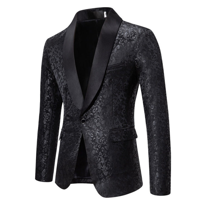 Veste de smoking de luxe pour hommes avec motif jacquard floral Lune London