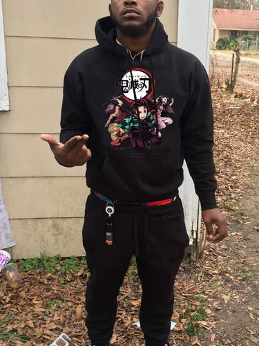 Women's hoodie and jogger set with unique anime pattern Lune London