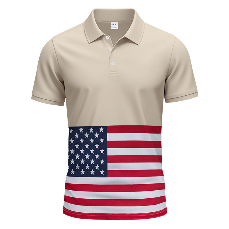 Men's polo shirt with stylish flag design Lune London
