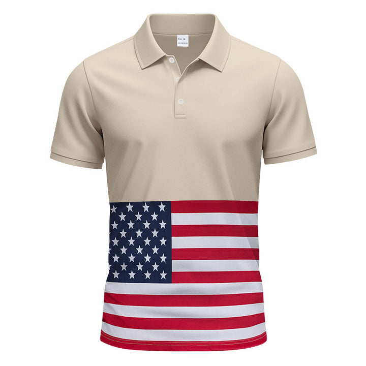 Men's polo shirt with stylish flag design Lune London