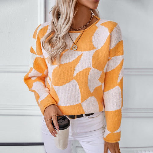 Knitted sweater for women with modern pattern and casual fit Lune London