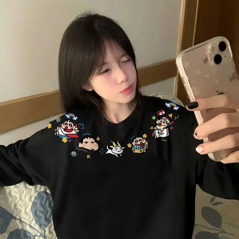 Sweat-shirt pour femmes avec un col cartoon ludique Chic & Stil
