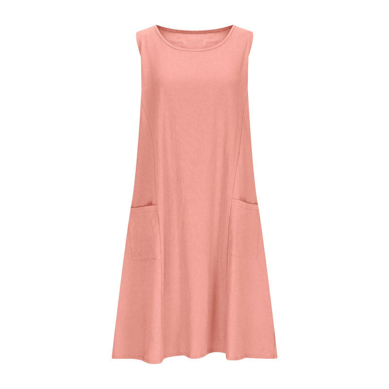 Women's Casual Sleeveless Dress with Double Pockets Lune London