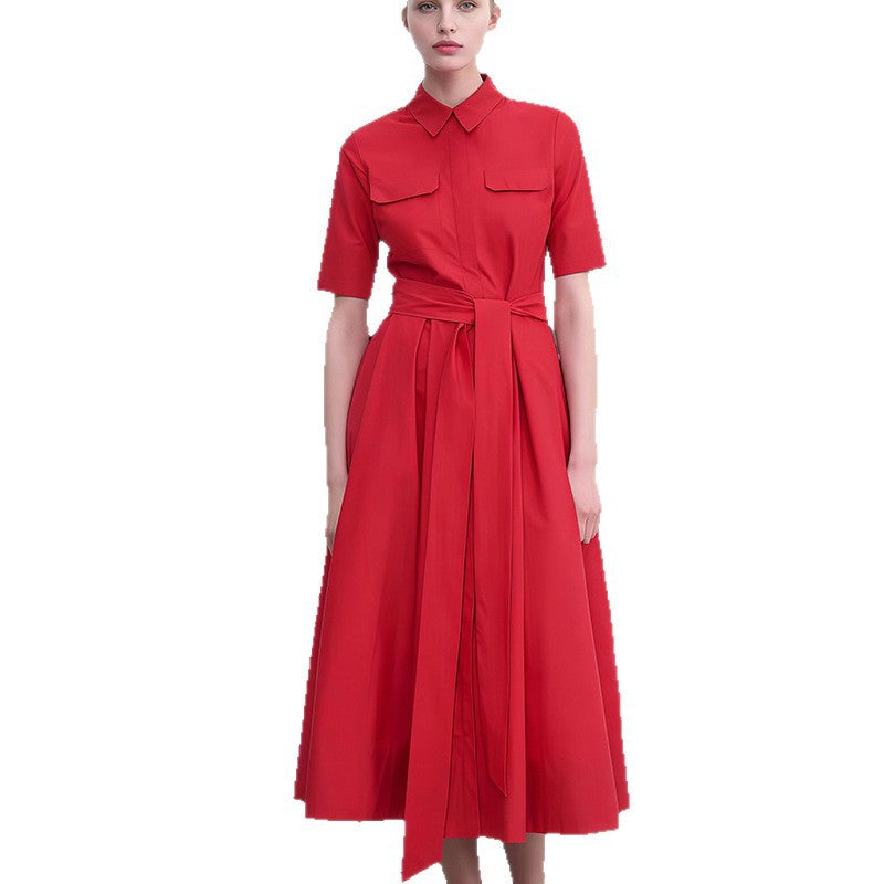 Shirt dress for women with cinched belt and classic details Lune London