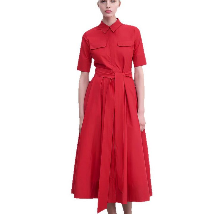 Shirt dress for women with cinched belt and classic details Lune London
