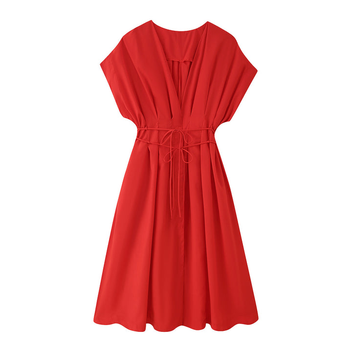 Midi dress for women with an elegant wrap effect and a flowy cut Lune London