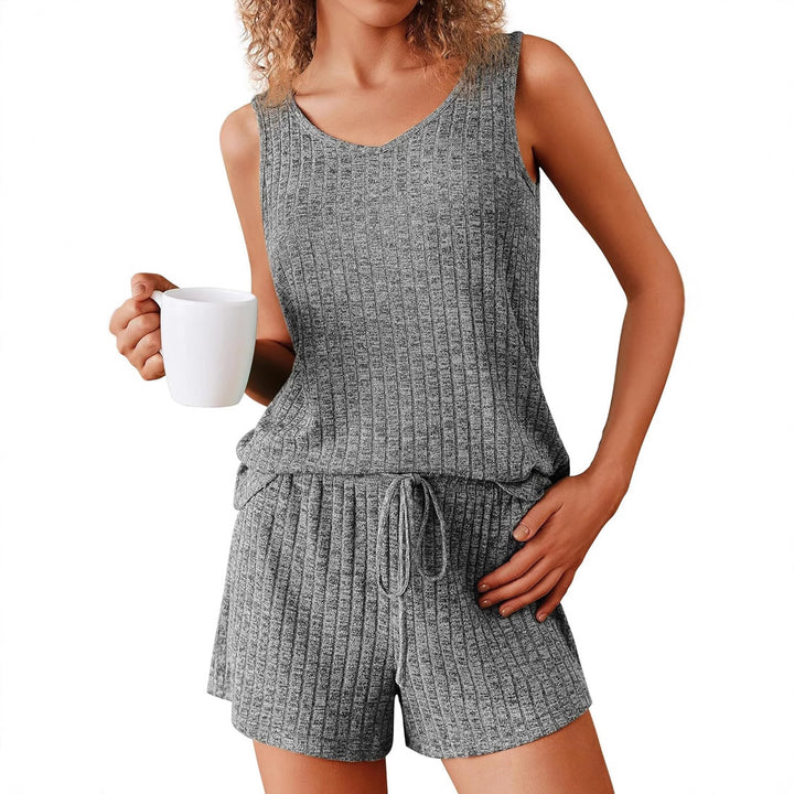 Casual ribbed lounge set for women with adjustable waist Lune London