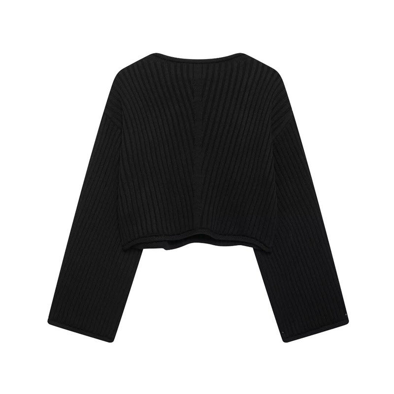 Pull-over tricot cropped pour femmes avec design texturé Lune London