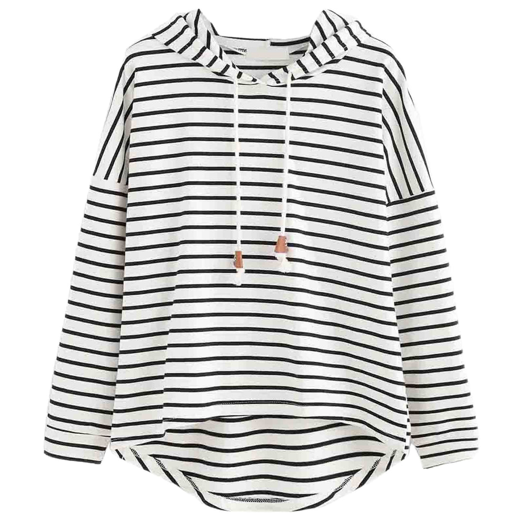 Women striped hoodie with relaxed fit and drawstring Lune London