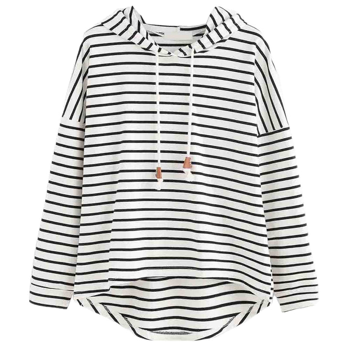 Women striped hoodie with relaxed fit and drawstring Lune London