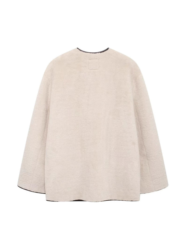 Comfortable teddy jacket for women with high-quality leather finish Lune London