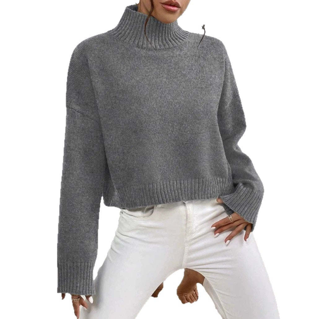 Casual turtleneck sweater for women with wide cuff Lune London