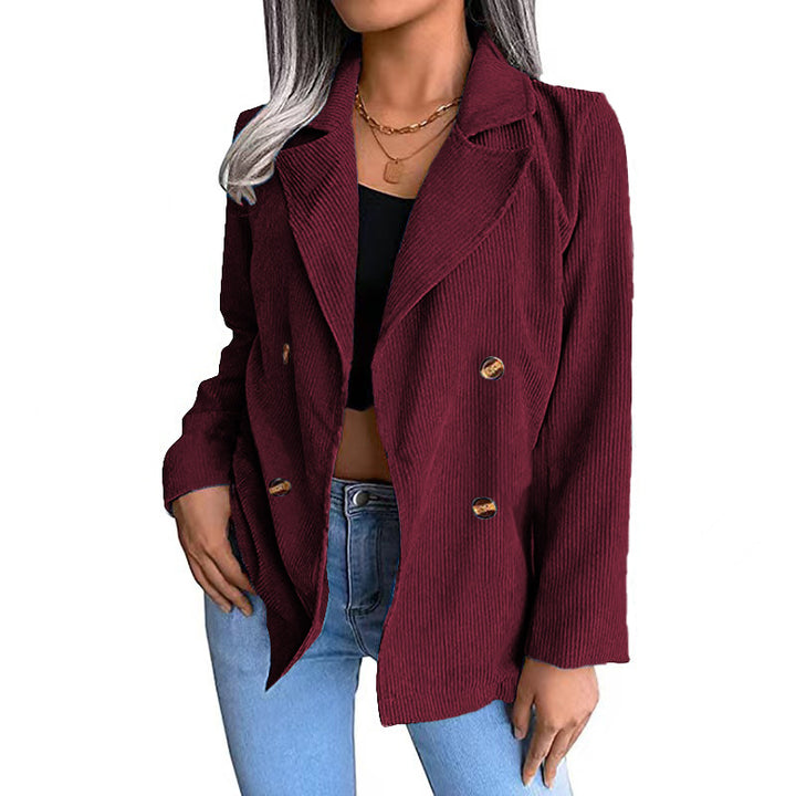 Corduroy jacket for women with double-breasted fastening and modern cut Lune London