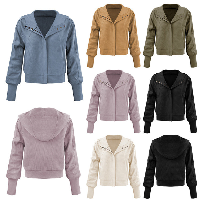 Women's Comfortable Zip Hoodie with Textured Design Lune London