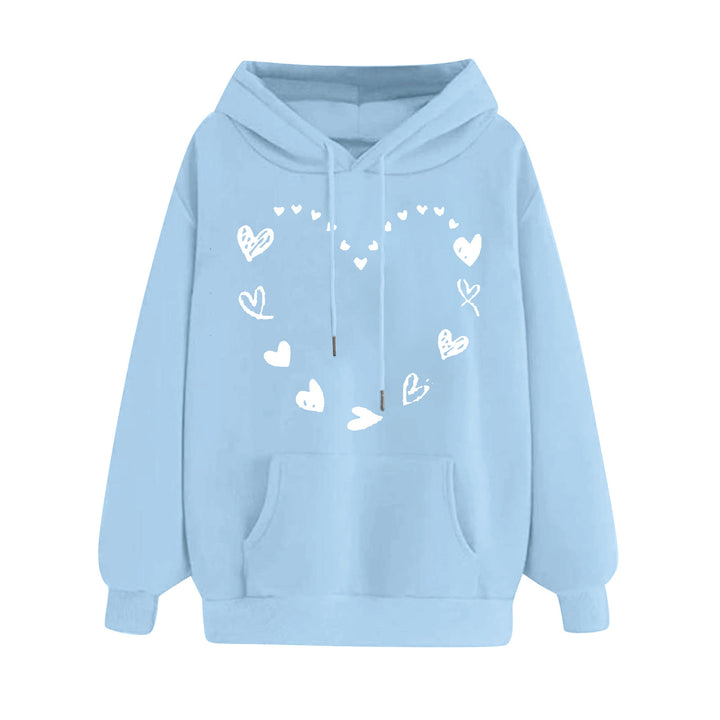 Women's hoodie with playful heart design and comfortable kangaroo pocket Lune London
