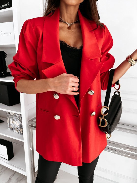 Lune London | Ladies elegant oversized blazer with pockets and button details